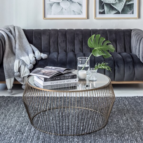Cyclone Wire Coffee Table Gold